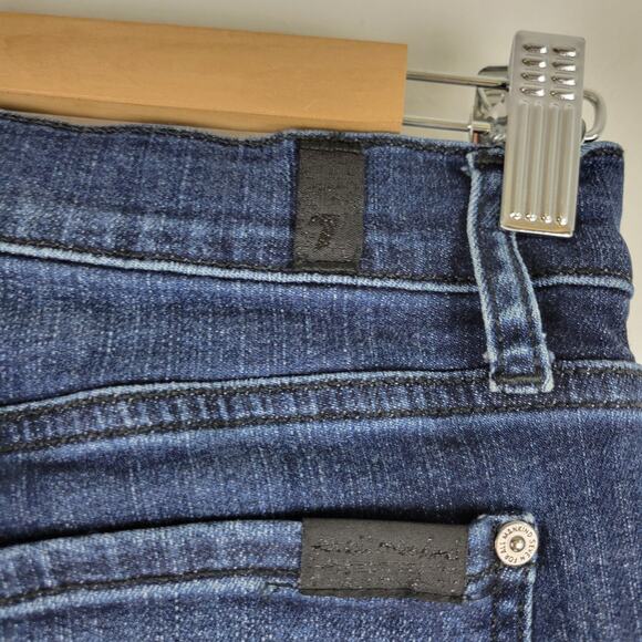 7 For All Mankind b(air) The Ankle Skinny Jeans Side Step Raw Hem Bach Size 27 - Picture 7 of 15